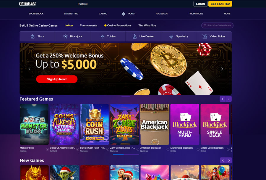 BetUS Casino - Sportsbook and Casino, $50K Bitcoin Deposit Limit