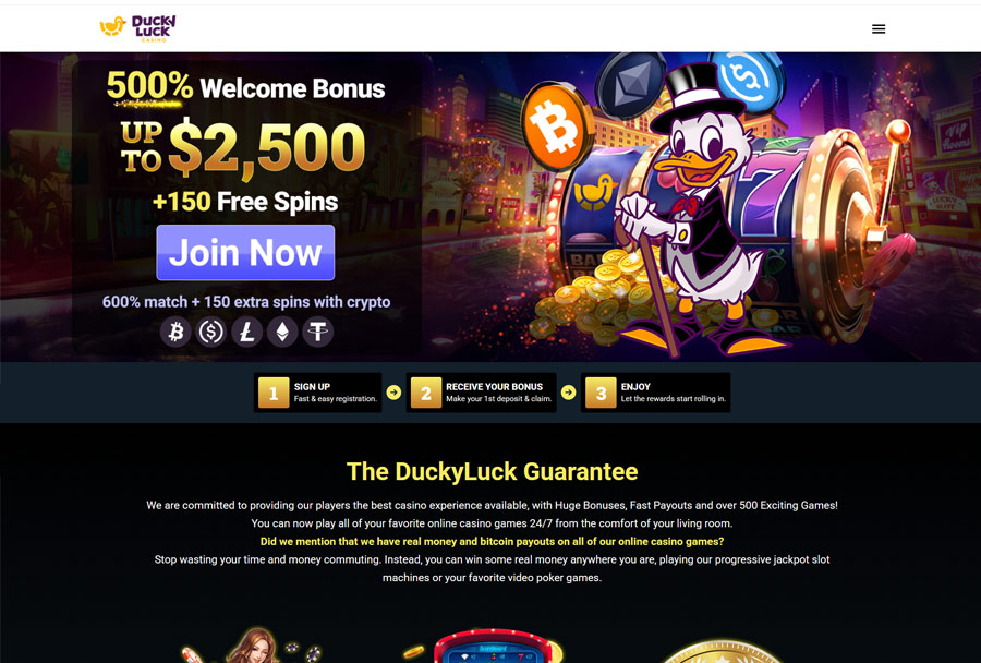 DuckyLuck Casino - Beginner-Friendly Tether Deposits